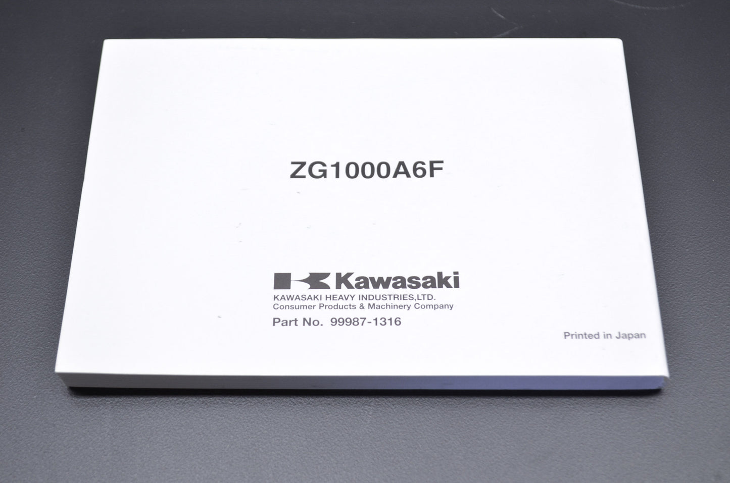 OEM Kawasaki 99987-1316 Owner's Manual ZG1000A6F NOS