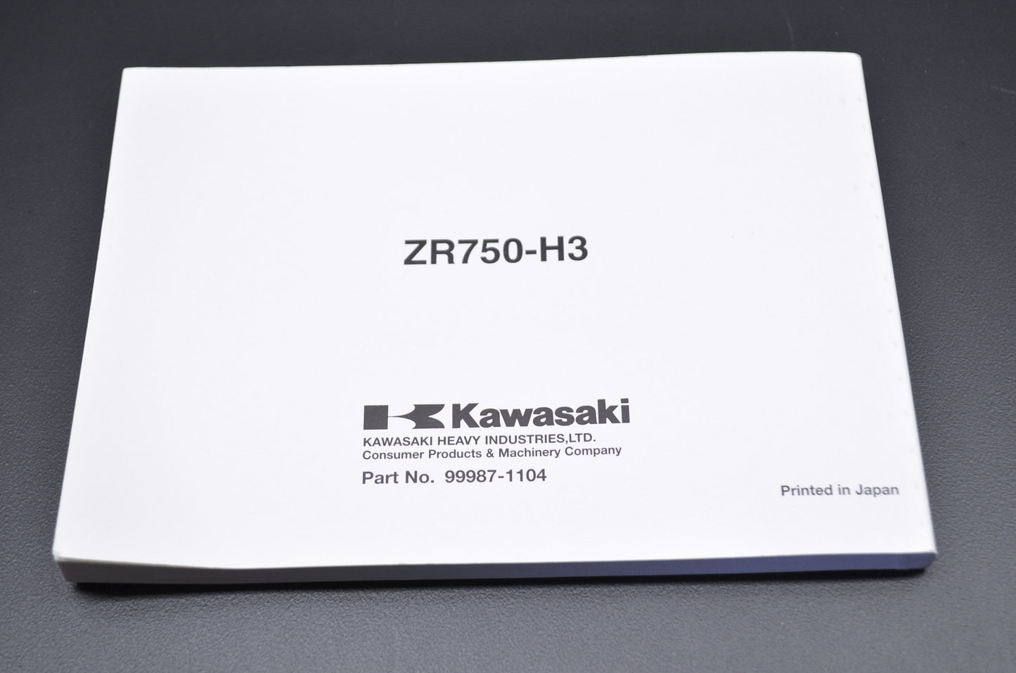 OEM Kawasaki 99987-1104 Owner's Manual ZR750-H3 NOS