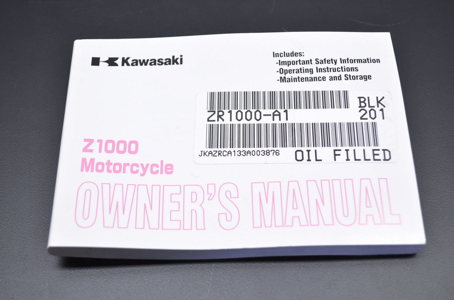 OEM Kawasaki 99987-1152 Owner's Manual ZR1000-A3 NOS