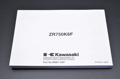 OEM Kawasaki 99987-1367 Owner's Manual ZR750K6F NOS