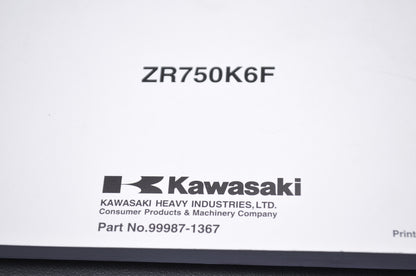 OEM Kawasaki 99987-1367 Owner's Manual ZR750K6F NOS
