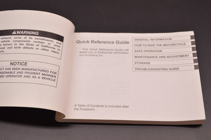 OEM Kawasaki 99987-1486 Owner's Manual ZX600P8F