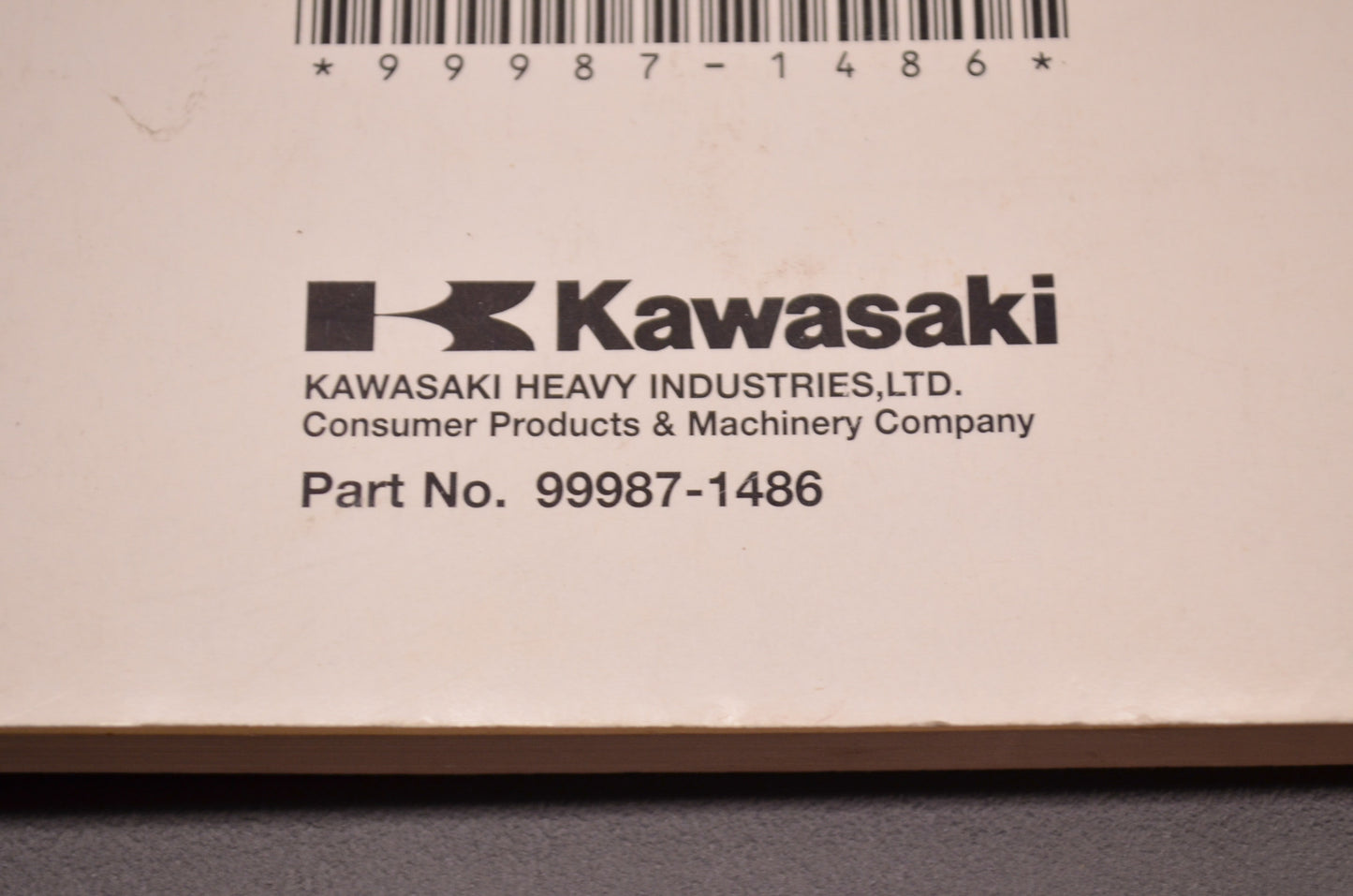 OEM Kawasaki 99987-1486 Owner's Manual ZX600P8F