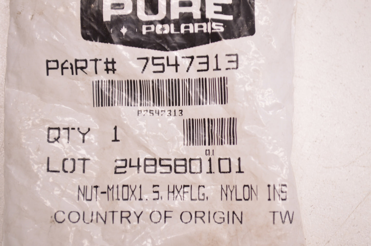 OEM Polaris 7547313 Flange Nut 10x1.5 NOS
