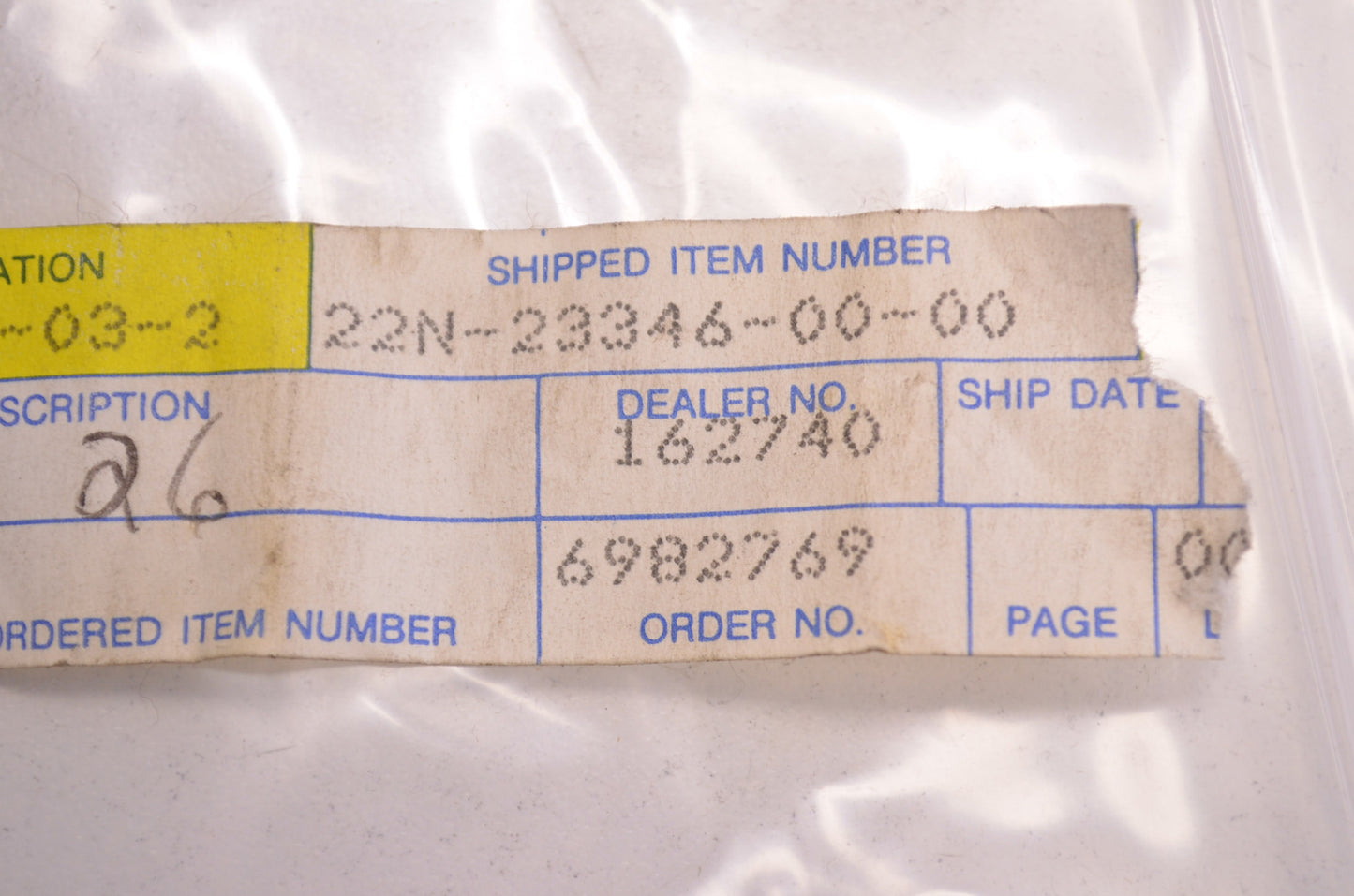 OEM Yamaha 22N-23346-00-00 Socket Bolt NOS
