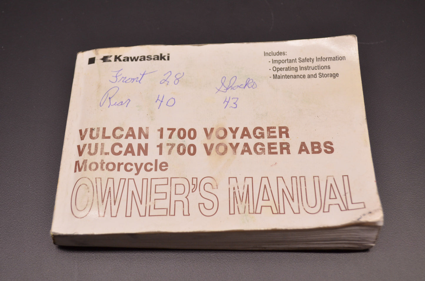 OEM Kawasaki 99987-1704 Owner's Manual VN1700A/B