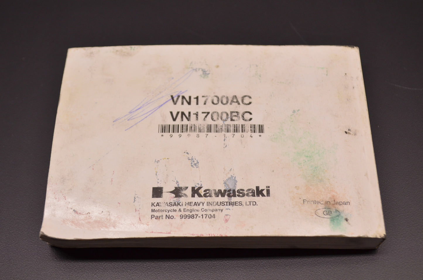 OEM Kawasaki 99987-1704 Owner's Manual VN1700A/B