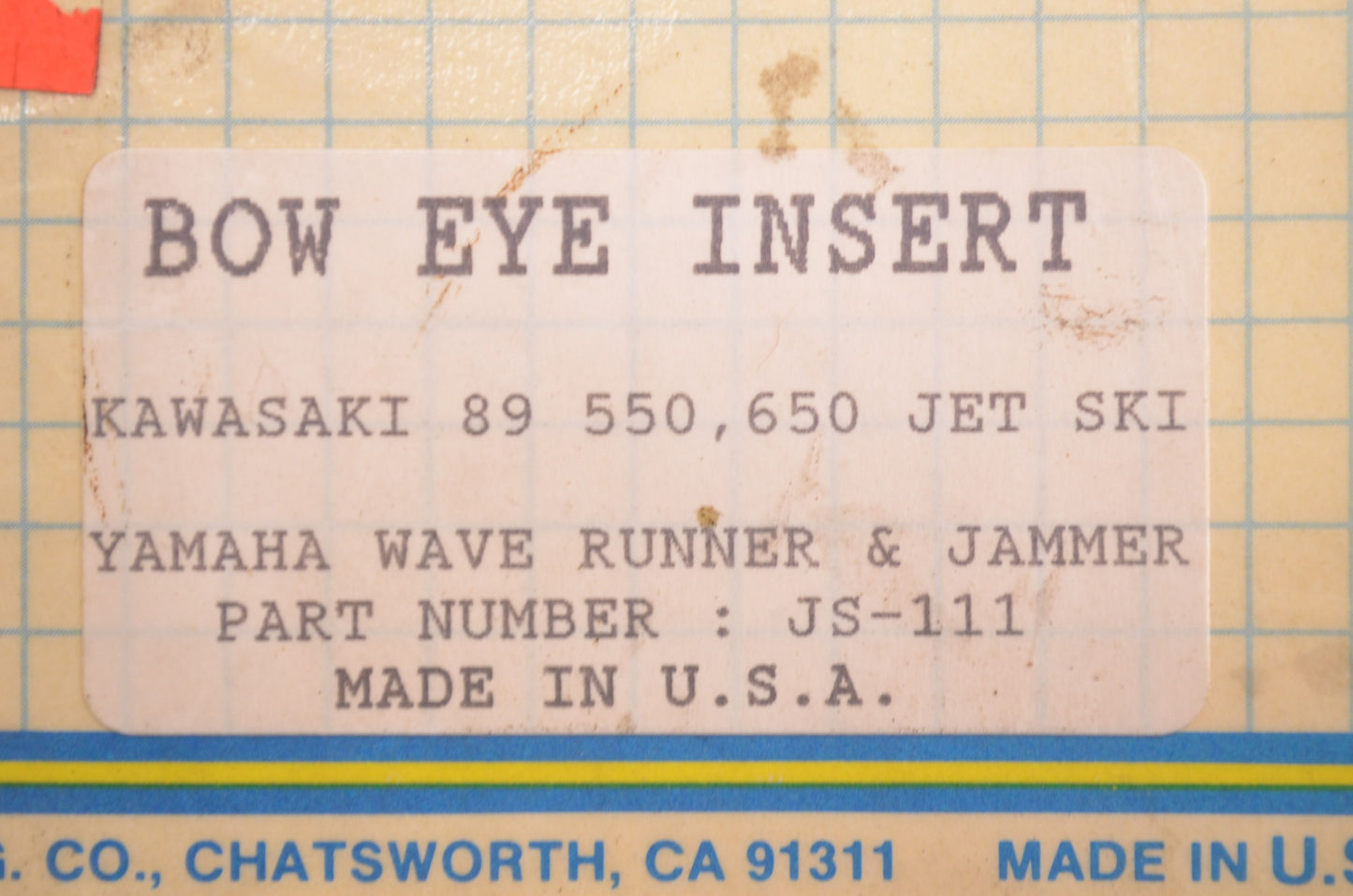 Pink Bow Eye Insert NOS