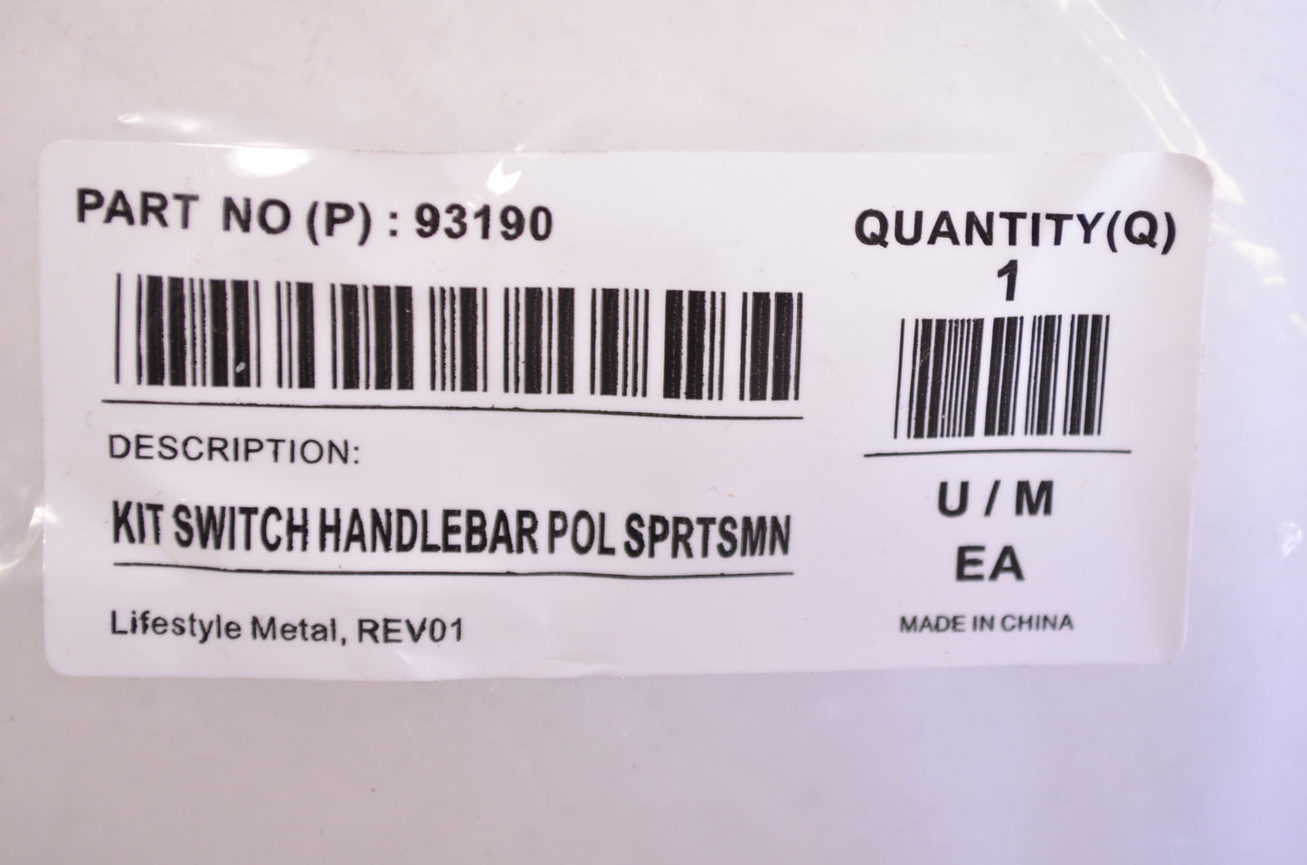 Polaris Sportsman Handlebar Winch Rocker Switch Kit NOS