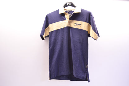 Navy Tan Polo Shirt Small NOS
