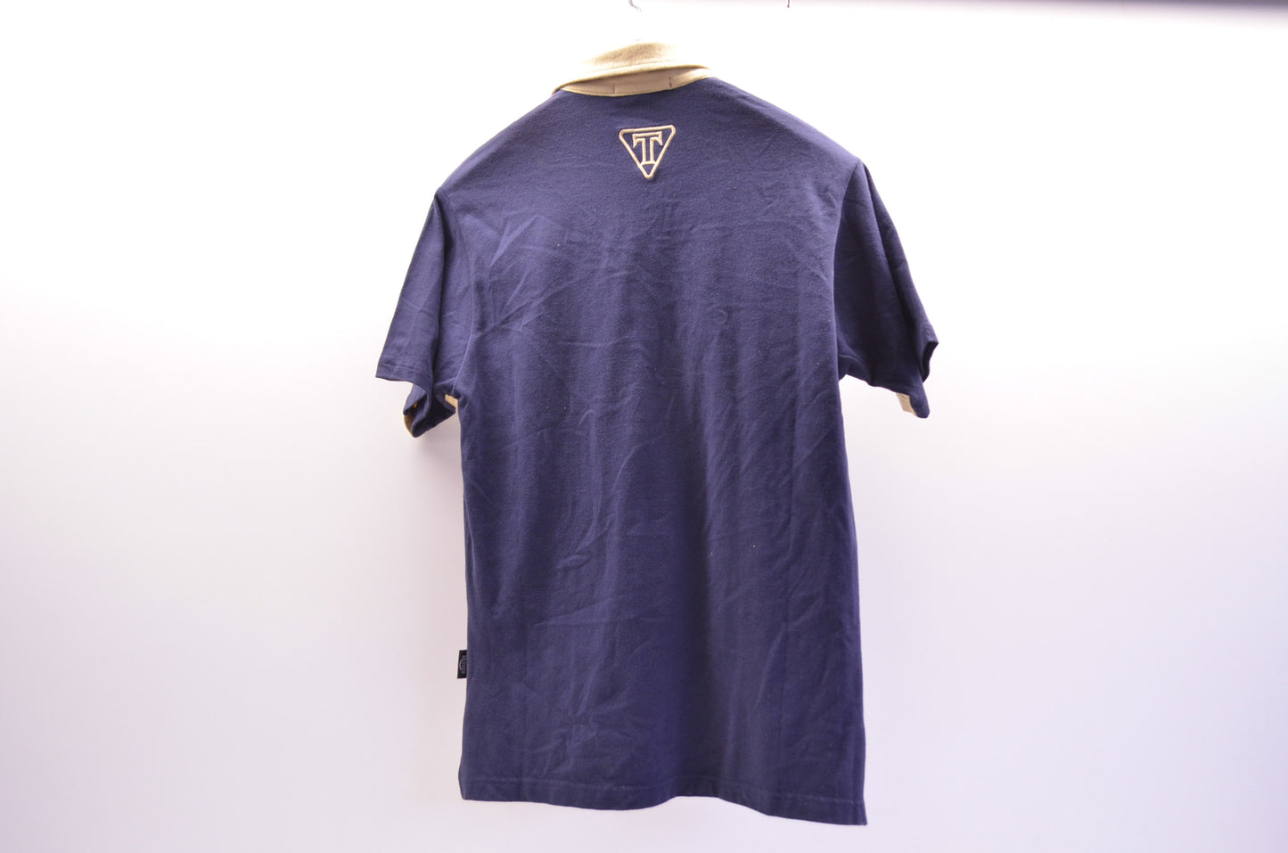 Navy Tan Polo Shirt Small NOS