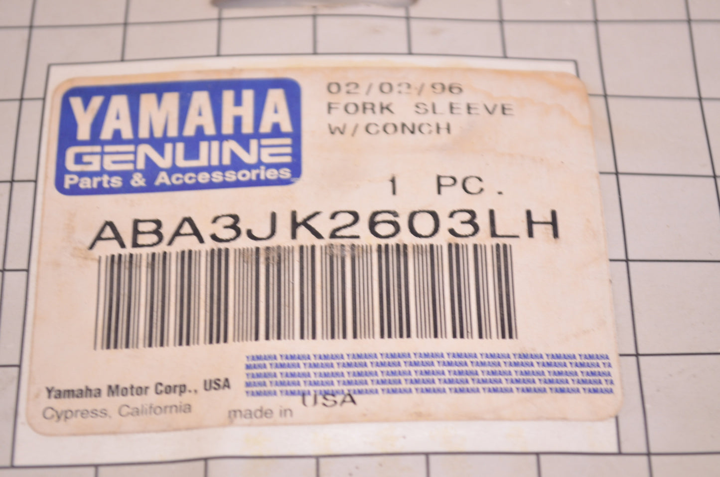 OEM Yamaha ABA-3JK26-03-LH Leather Fork Cover Kit NOS