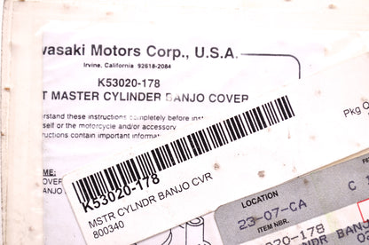 OEM Kawasaki K53020-178 Master Cylinder Banjo Cover NOS