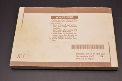 OEM Suzuki 99011-11AB0-03A Owner's Manual VZ1600K4 20