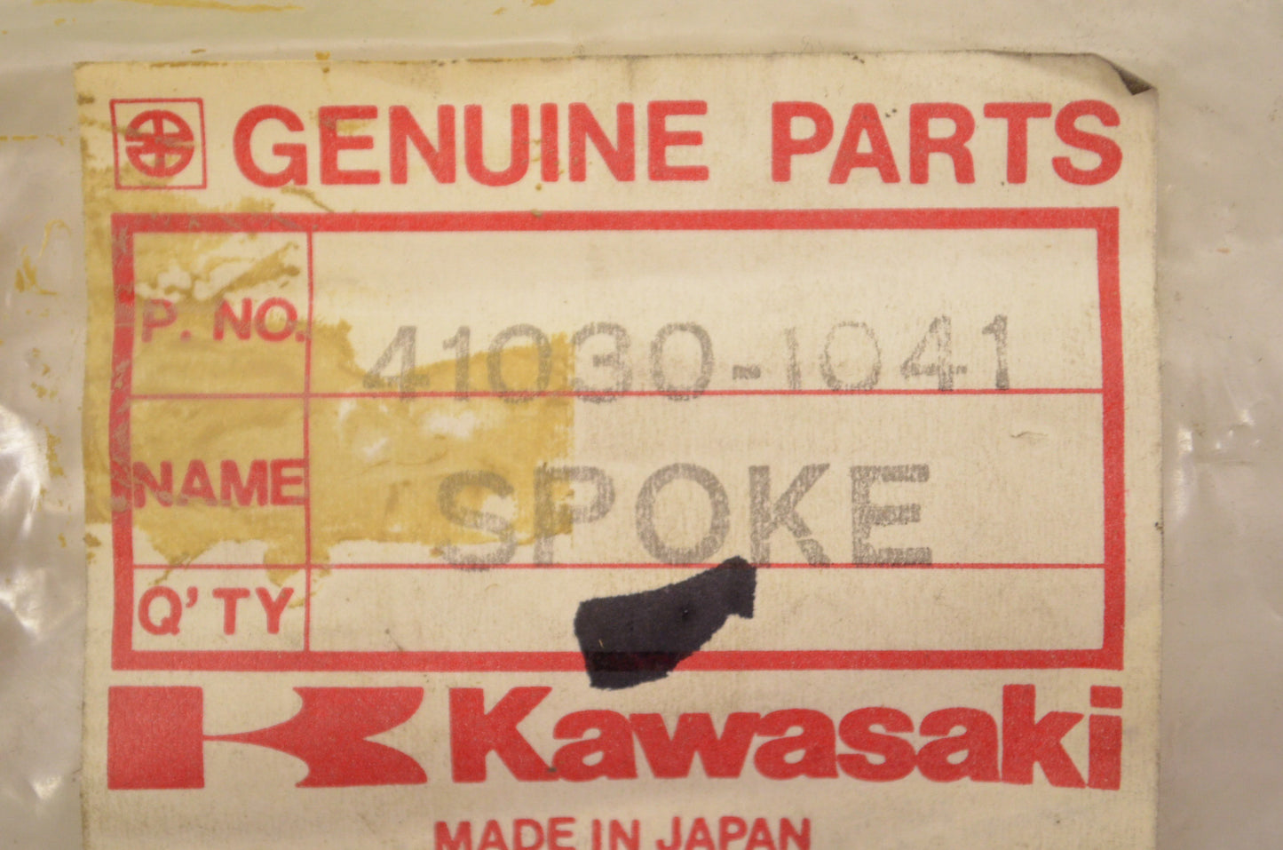 OEM Kawasaki 41030-1041 Front Outer Spoke 175Mmx Qty 9 NOS