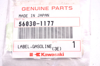 OEM Kawasaki 56030-1177 Gasoline Label NOS