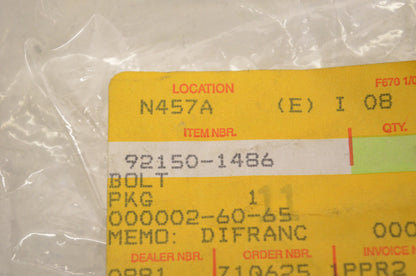 OEM Kawasaki 92150-1486 Bolt NOS