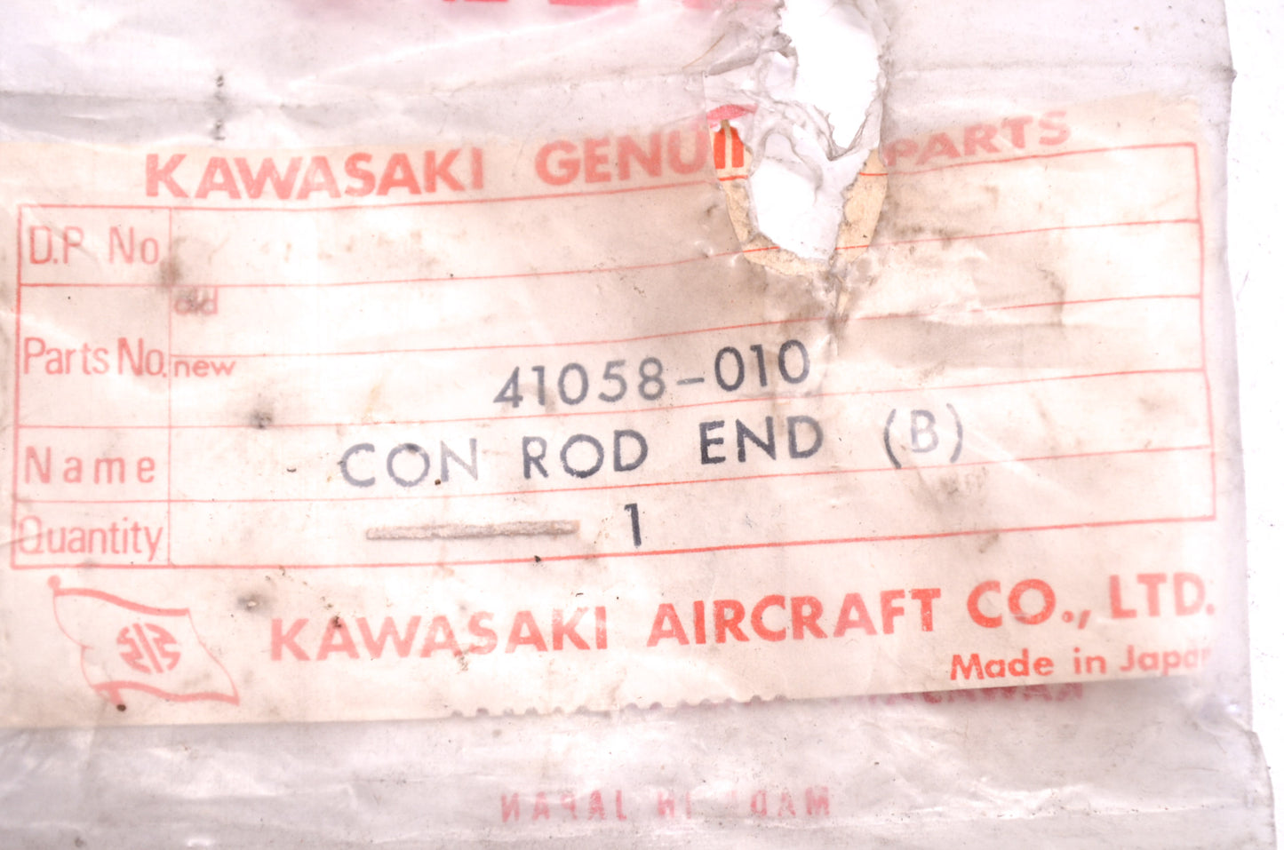 OEM Kawasaki 41058-010 Brake Connector Rod End NOS
