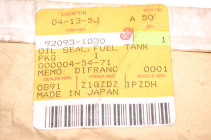 OEM Kawasaki 92093-1030 Fuel Tank Oil Seal NOS