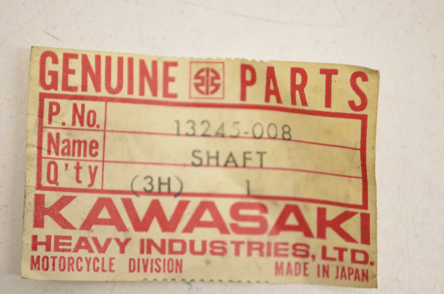 OEM Kawasaki 13245-008 Kickstarter Shaft NOS