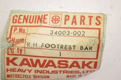 OEM Kawasaki 34003-002 Right Hand Footrest Bar NOS