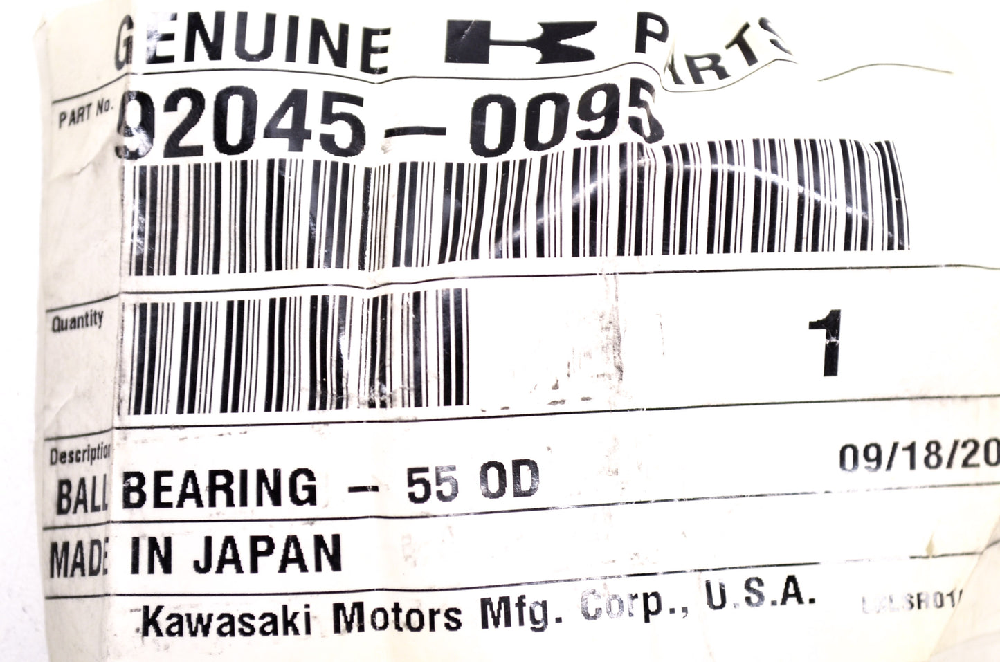 OEM Kawasaki 92045-0095 Ball Bearing 30BWD08A NOS