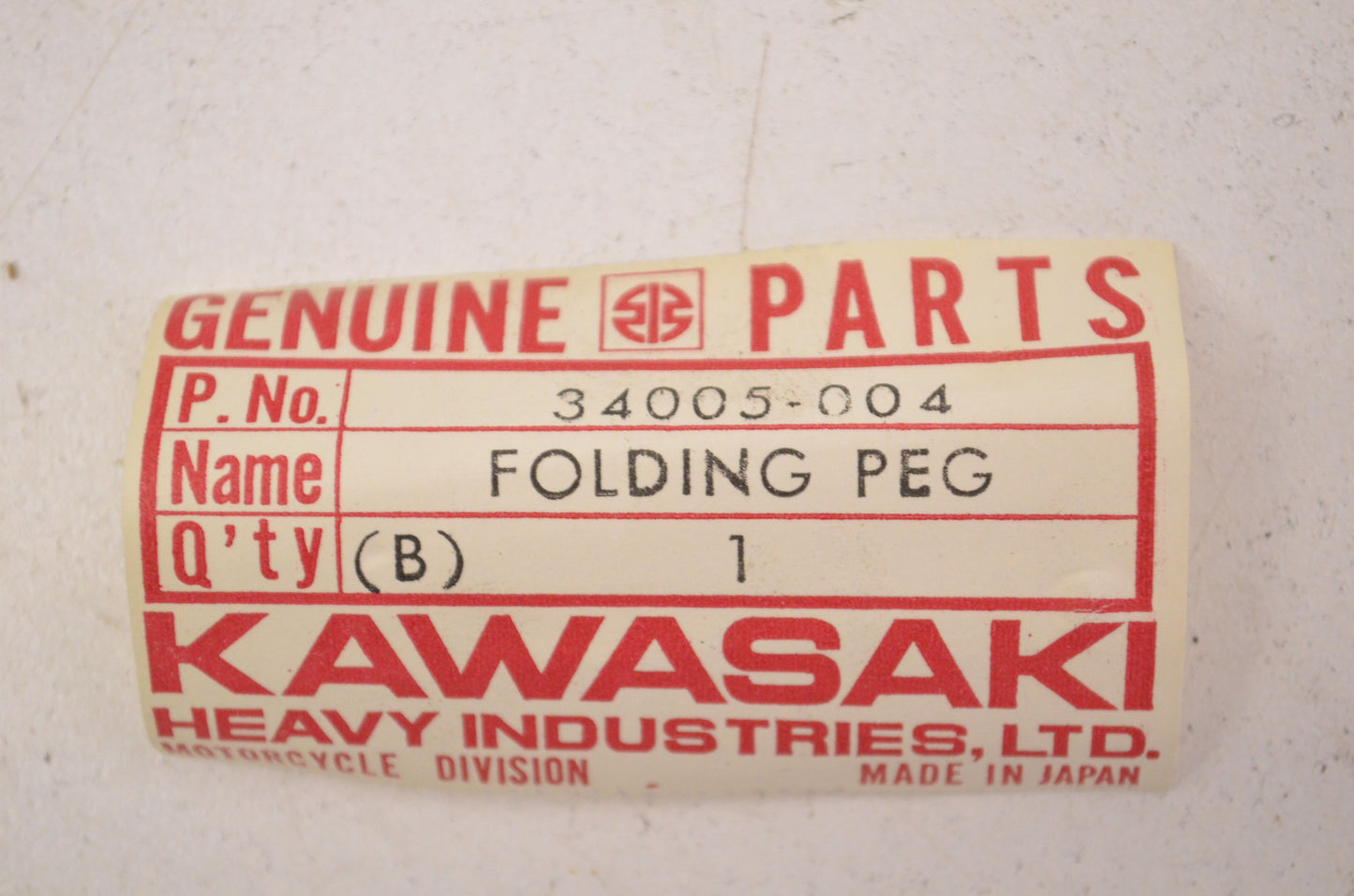 Footrest Folding Peg NOS