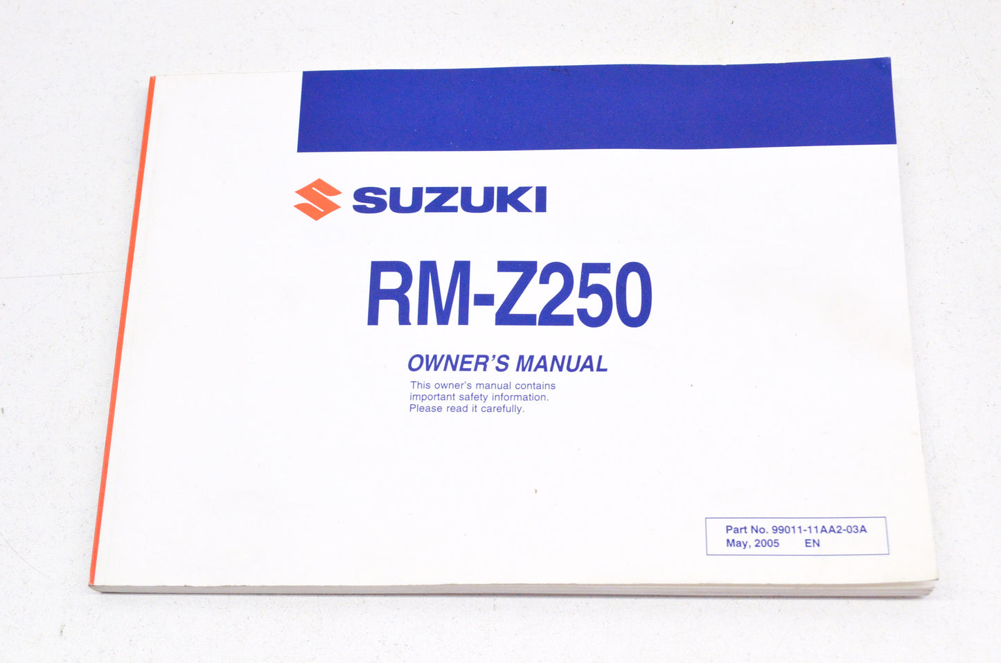 OEM Suzuki 99011-11AA2-03A Owner's Manual RM-Z250K6 2 NOS