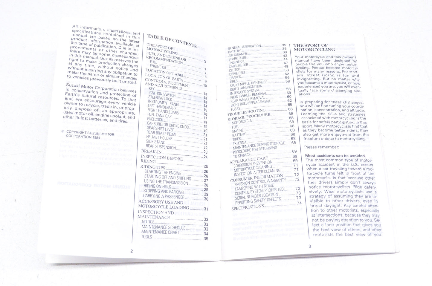 OEM Suzuki 99011-24C50-03A Owner's Manual