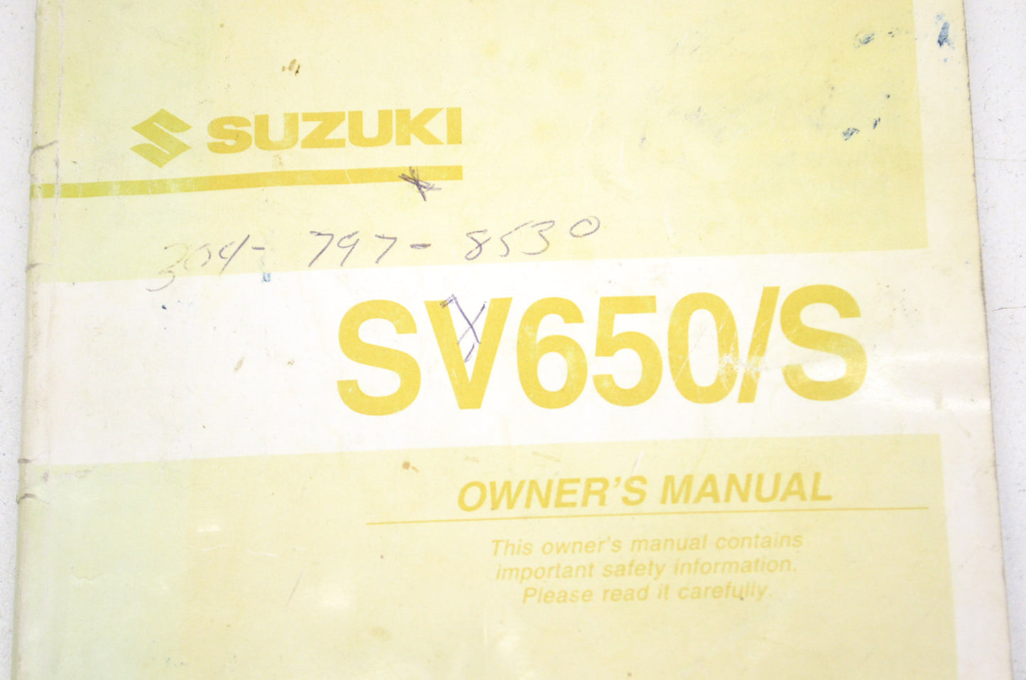 OEM Suzuki 99011-20F53-03A Owner's Manual SV650/SK2 2