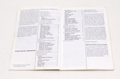 OEM Suzuki 99011-20F53-03A Owner's Manual SV650/SK2 2
