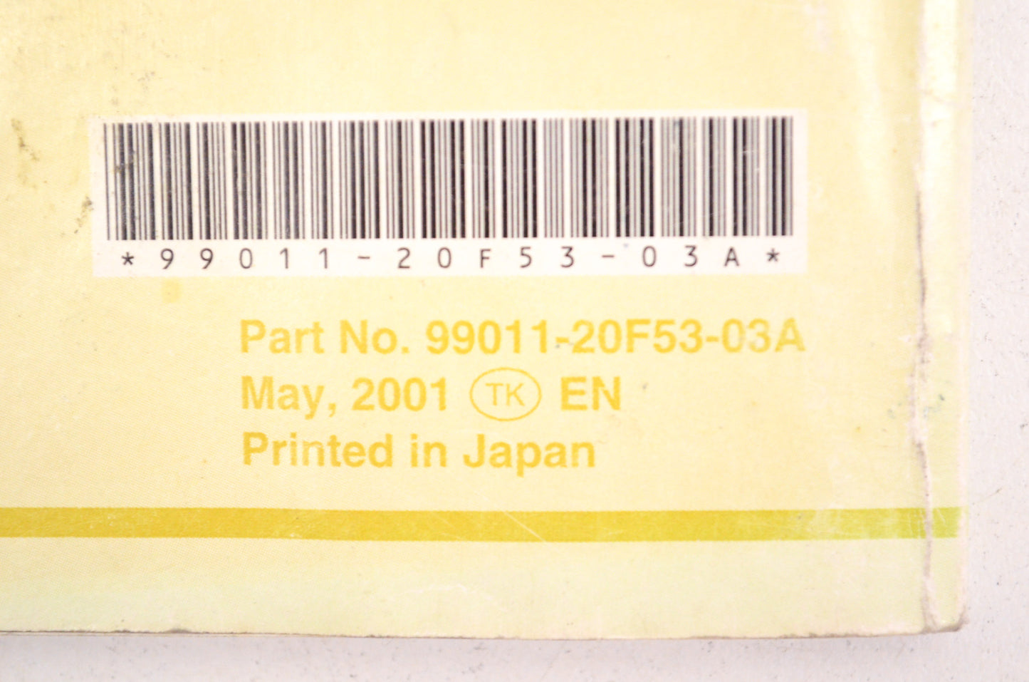 OEM Suzuki 99011-20F53-03A Owner's Manual SV650/SK2 2