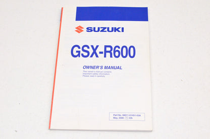 OEM Suzuki 99011-01H51-03A Owner's Manual GSX-R600K7 NOS