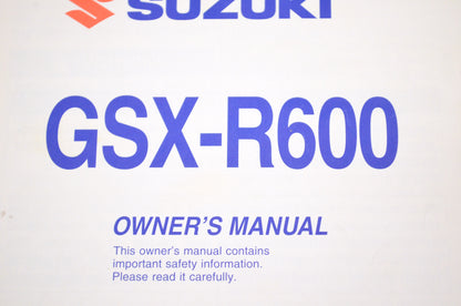 OEM Suzuki 99011-01H51-03A Owner's Manual GSX-R600K7 NOS