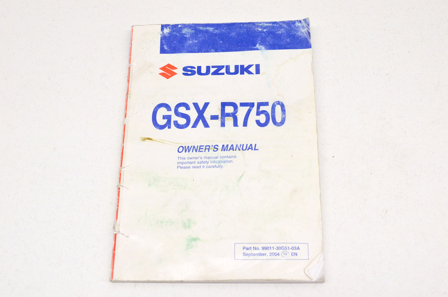 OEM Suzuki 99011-30G51-03A Owner's Manual GSX-R750K5