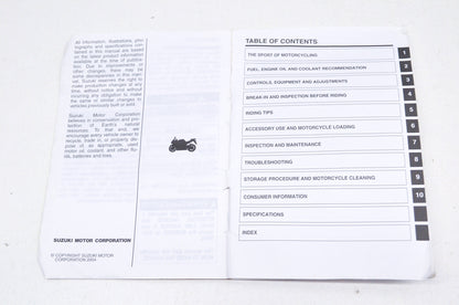 OEM Suzuki 99011-30G51-03A Owner's Manual GSX-R750K5