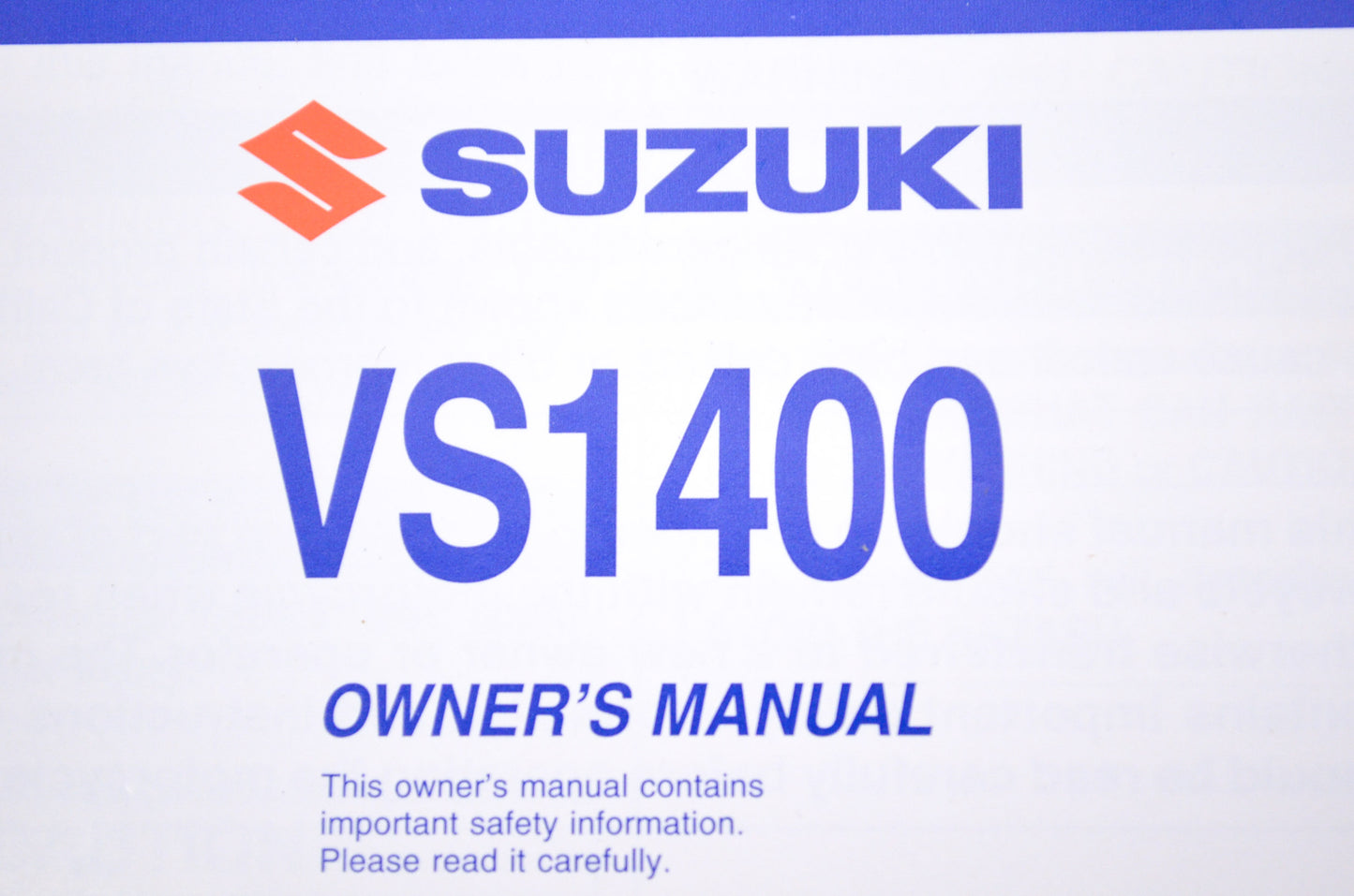 OEM Suzuki 99011-38B69-03A Owner's Manual VS1400K6 20 NOS