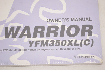 OEM Yamaha LIT-11626-12-53 YFM350XL(C) WARRIO Owner's Manual NOS