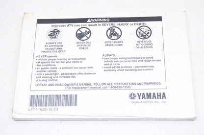 OEM Yamaha LIT-11626-12-53 YFM350XL(C) WARRIO Owner's Manual NOS