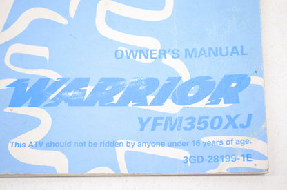 OEM Yamaha LIT-11626-10-28 YFM350XJ Owner's Manual