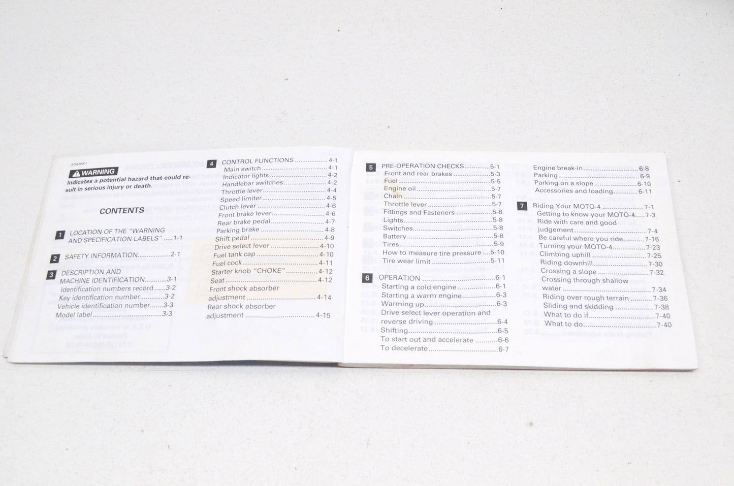 OEM Yamaha LIT-11626-10-28 YFM350XJ Owner's Manual