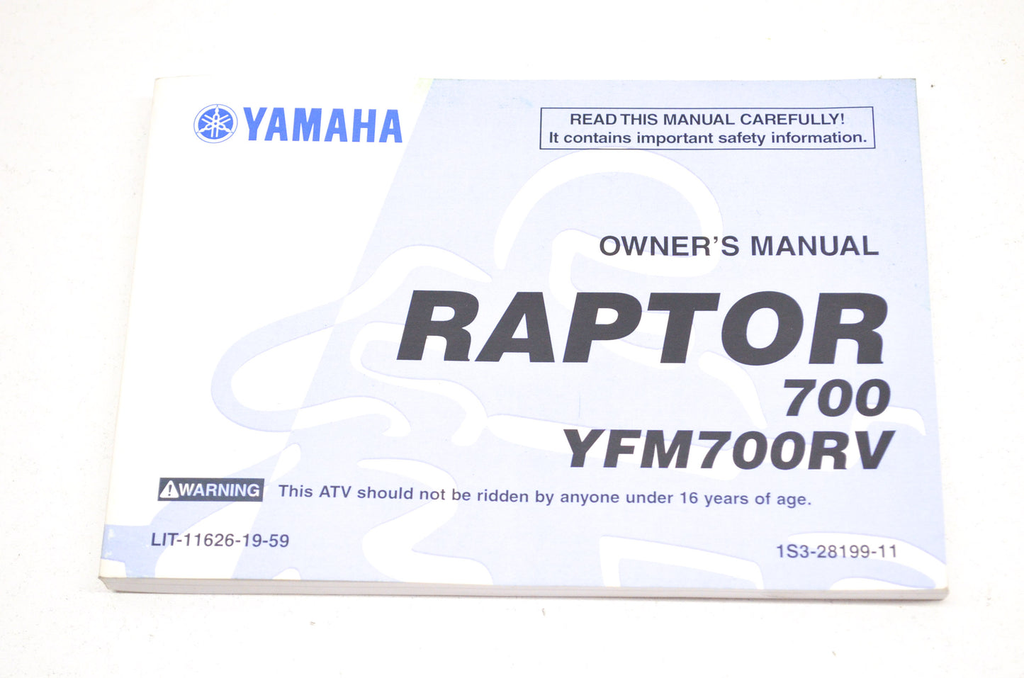 OEM Yamaha LIT-11626-19-59 YFM700RV RAPTOR 700 Owner's Manual