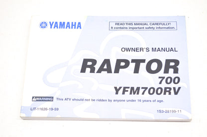 OEM Yamaha LIT-11626-19-59 YFM700RV RAPTOR 700 Owner's Manual