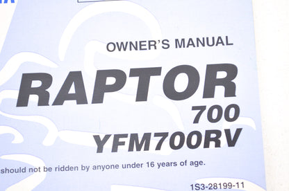 OEM Yamaha LIT-11626-19-59 YFM700RV RAPTOR 700 Owner's Manual