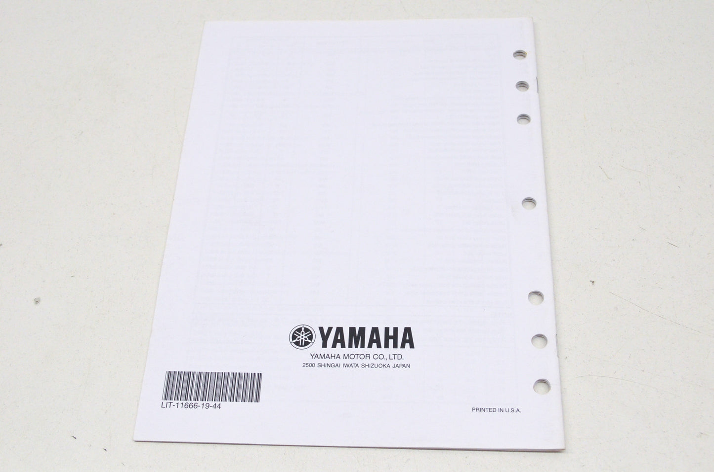 OEM Yamaha LIT-11666-19-44 XV19V/SV/MV/C Assembly Manual NOS