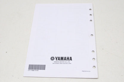 OEM Yamaha LIT-11666-19-44 XV19V/SV/MV/C Assembly Manual NOS
