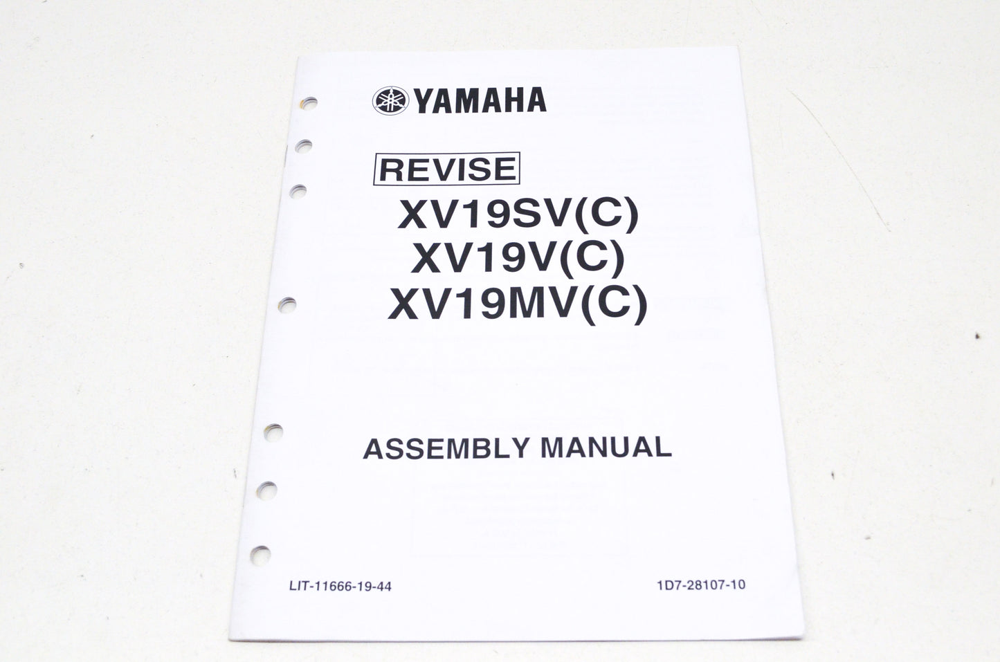 OEM Yamaha LIT-11666-19-44 XV19V/SV/MV/C Assembly Manual NOS
