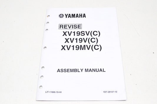 OEM Yamaha LIT-11666-19-44 XV19V/SV/MV/C Assembly Manual NOS