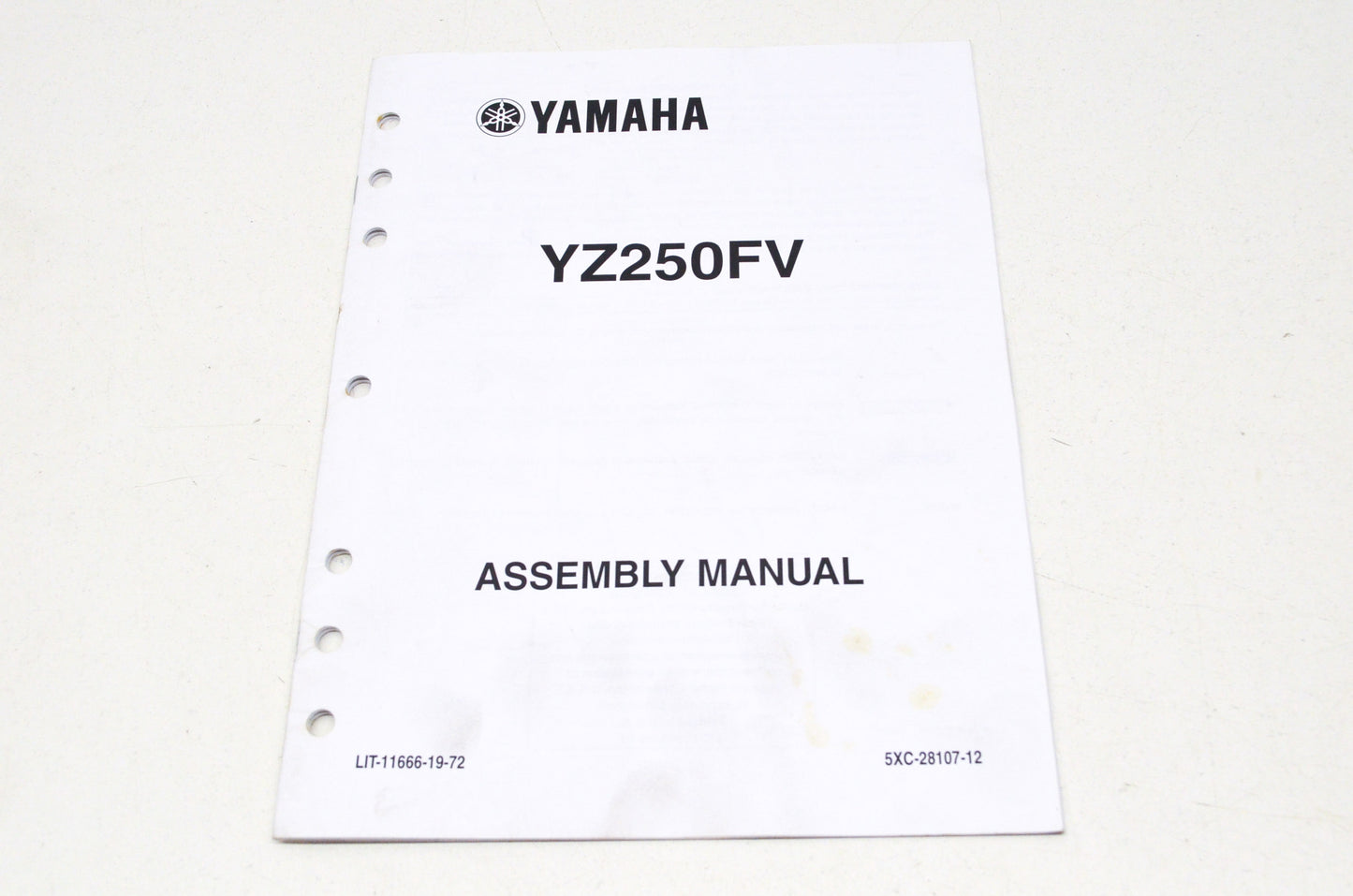 OEM Yamaha LIT-11666-19-72 YZ250FV Assembly Manual