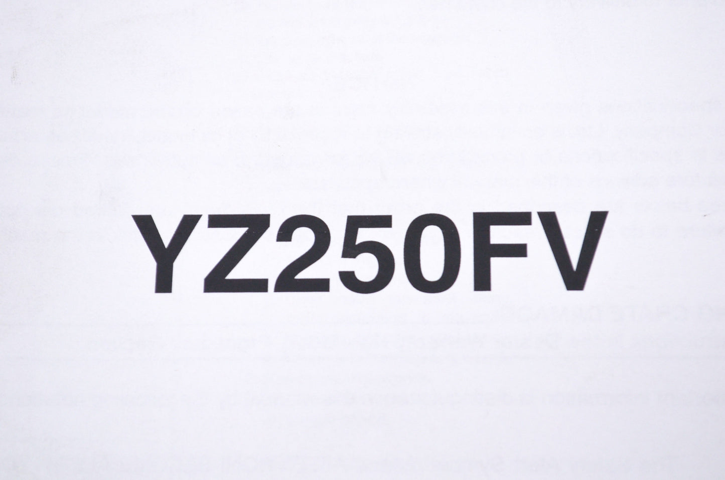 OEM Yamaha LIT-11666-19-72 YZ250FV Assembly Manual